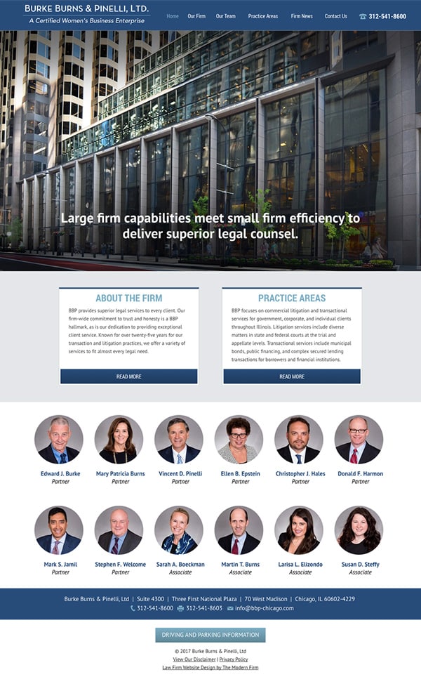 Law Firm Website Design for Burke Burns & Pinelli, Ltd