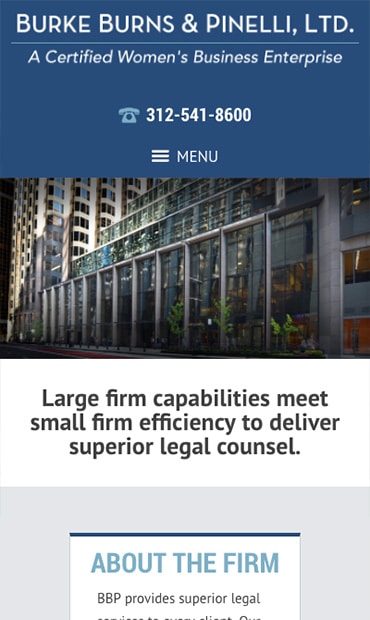 Responsive Mobile Attorney Website for Burke Burns & Pinelli, Ltd