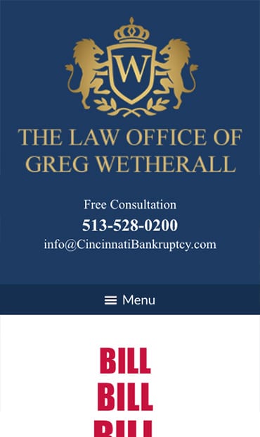 Responsive Mobile Attorney Website for The Law Office of Greg Wetherall