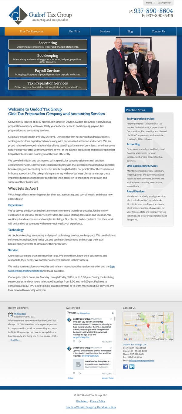 Law Firm Website Design for Gudorf Tax Group, LLC