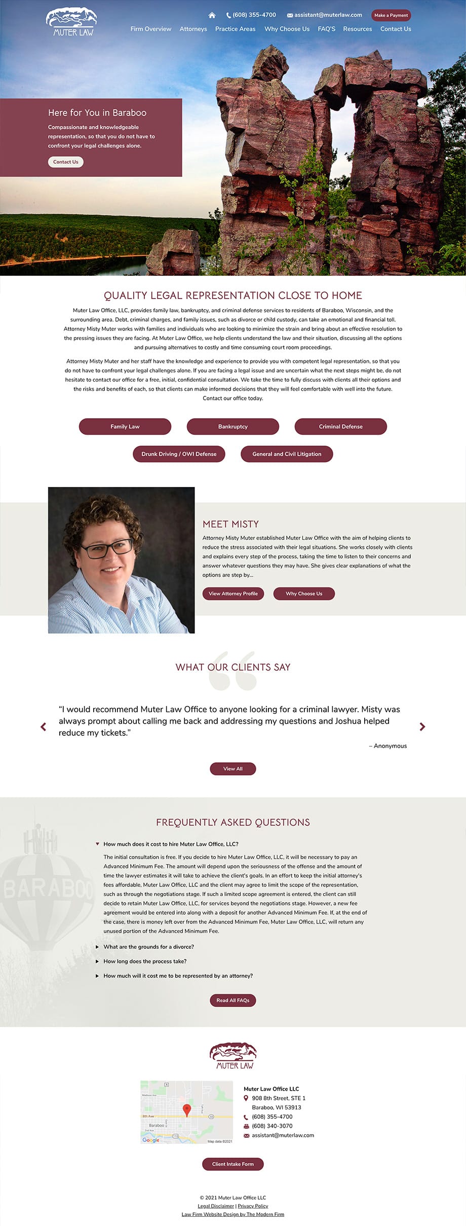 Law Firm Website Design for Muter Law Office LLC