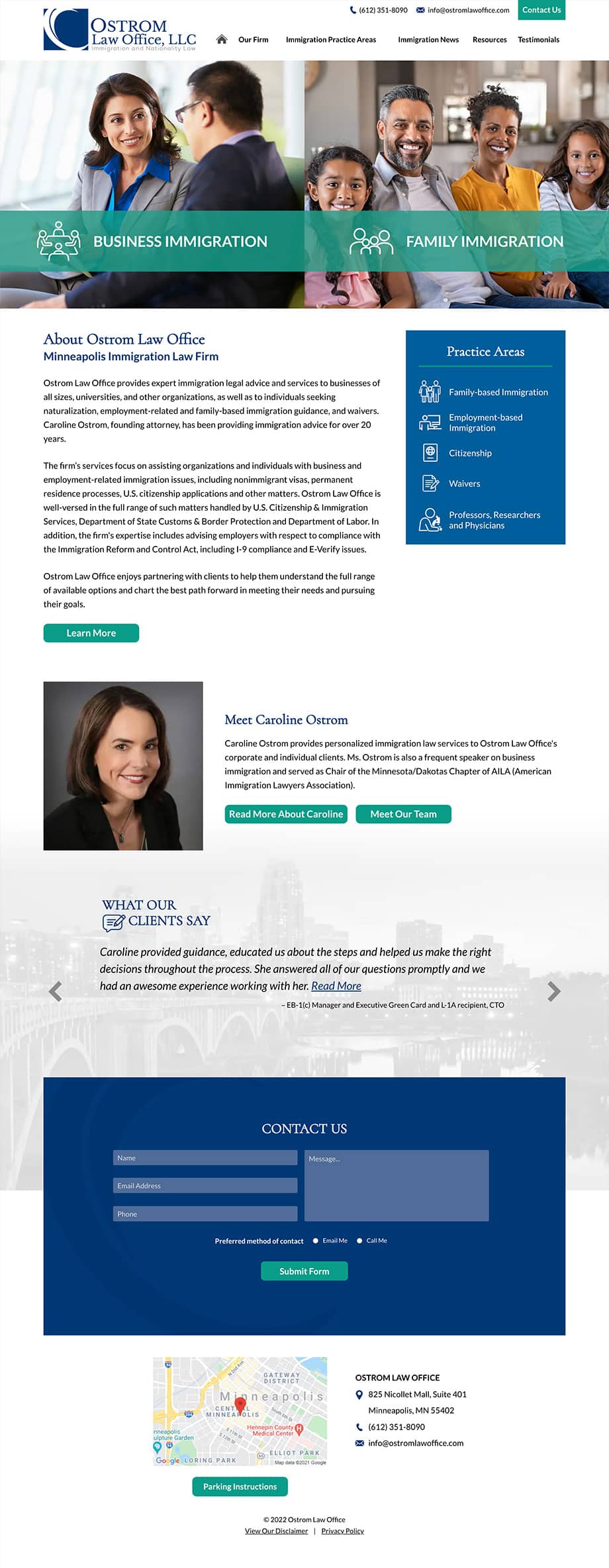 Law Firm Website Design for Ostrom Law Office