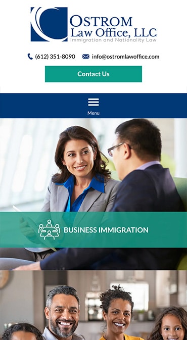 Responsive Mobile Attorney Website for Ostrom Law Office