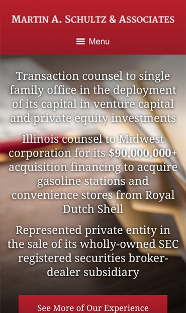 Responsive Mobile Attorney Website for Martin A. Schultz & Associates