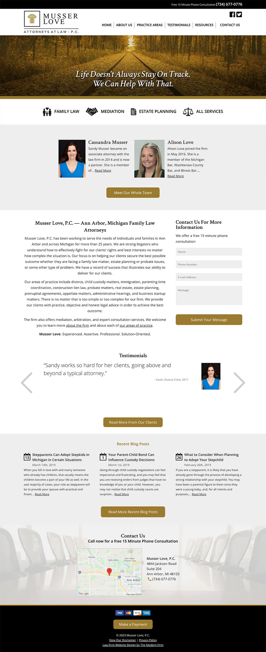 Law Firm Website Design for Musser Love, P.C.