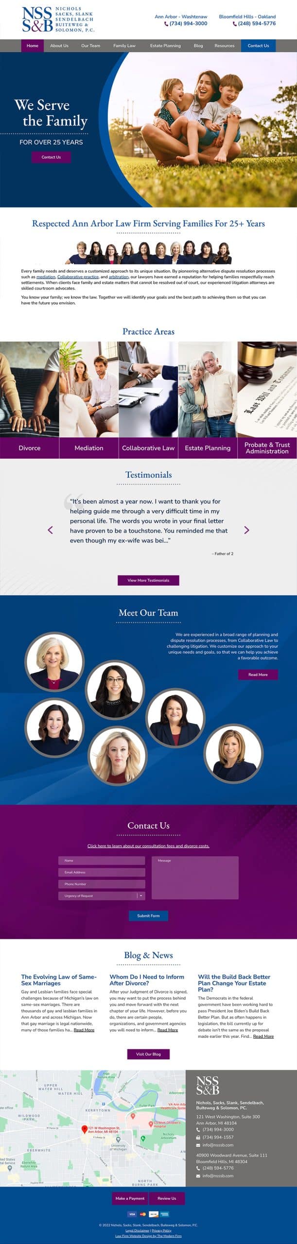 Law Firm Website Design for Nichols, Sacks, Slank, Sendelbach, Buiteweg & Solomon, P.C.