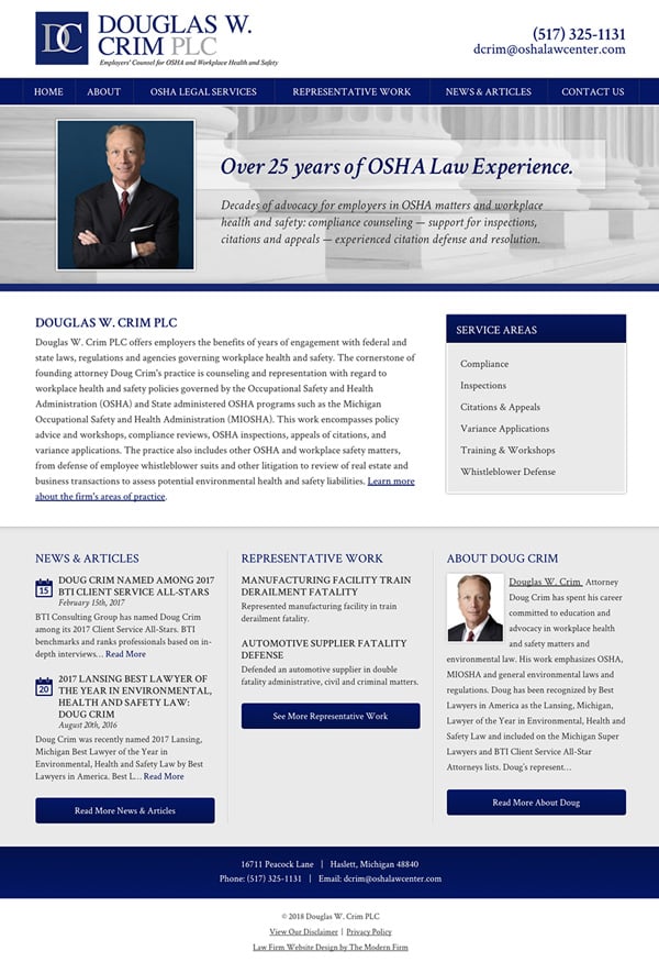 Law Firm Website Design for Douglas W. Crim PLC