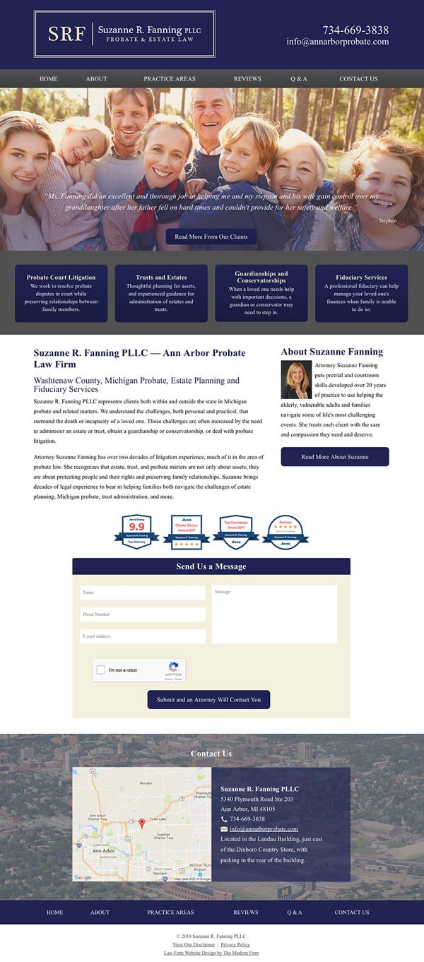 Law Firm Website Design for Suzanne R. Fanning PLLC