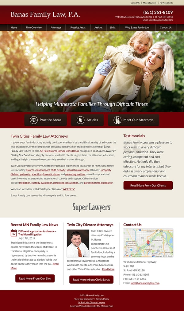 Law Firm Website Design for Banas Family Law, P.A.