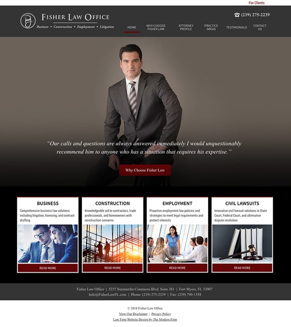 Law Firm Website Design for Fisher Law Office