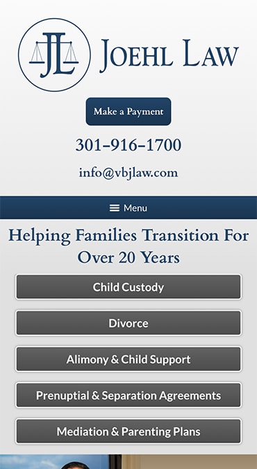 Responsive Mobile Attorney Website for Joehl Law