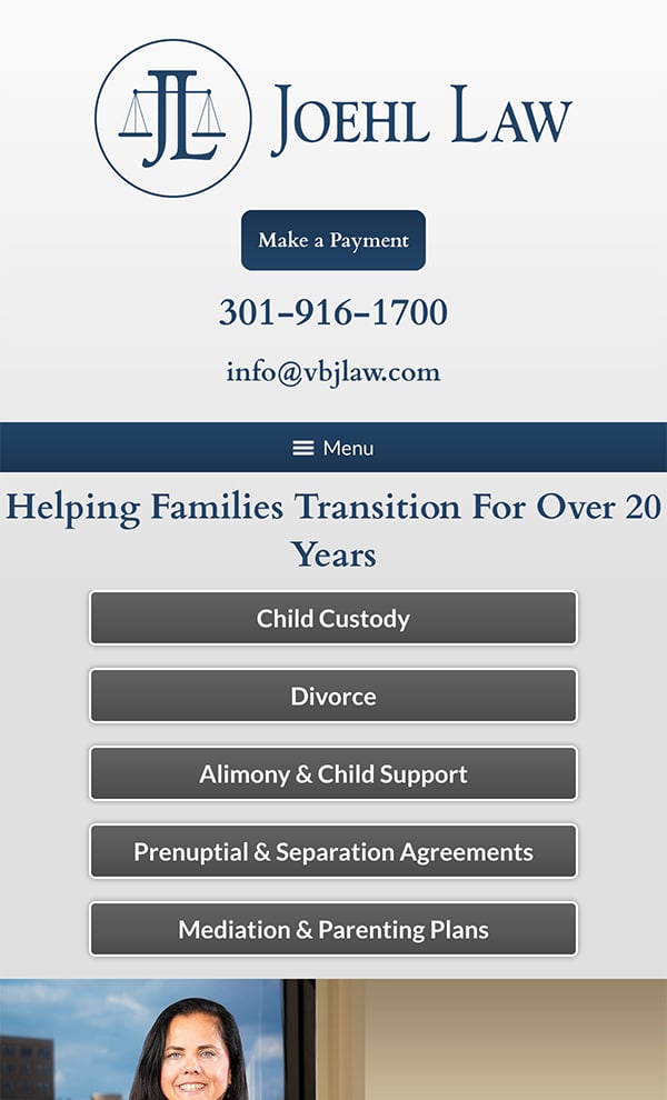 Mobile Friendly Law Firm Webiste for Joehl Law