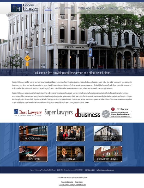 Law Firm Website Design for Hooper Hathaway Price Beuche & Wallace