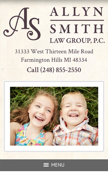 Responsive Mobile Attorney Website for Allyn Smith Law Group, PC