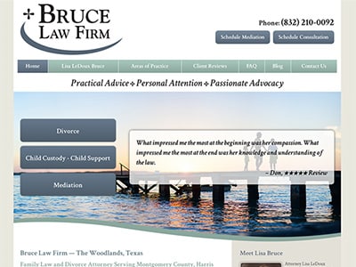 Law Firm Website design for Bruce Law Firm, P.C.