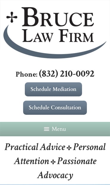 Responsive Mobile Attorney Website for Bruce Law Firm, P.C.