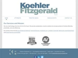 Ohio Law Firm Website for Koehler Fitzgerald