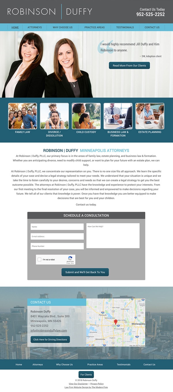 Law Firm Website Design for Robinson Duffy