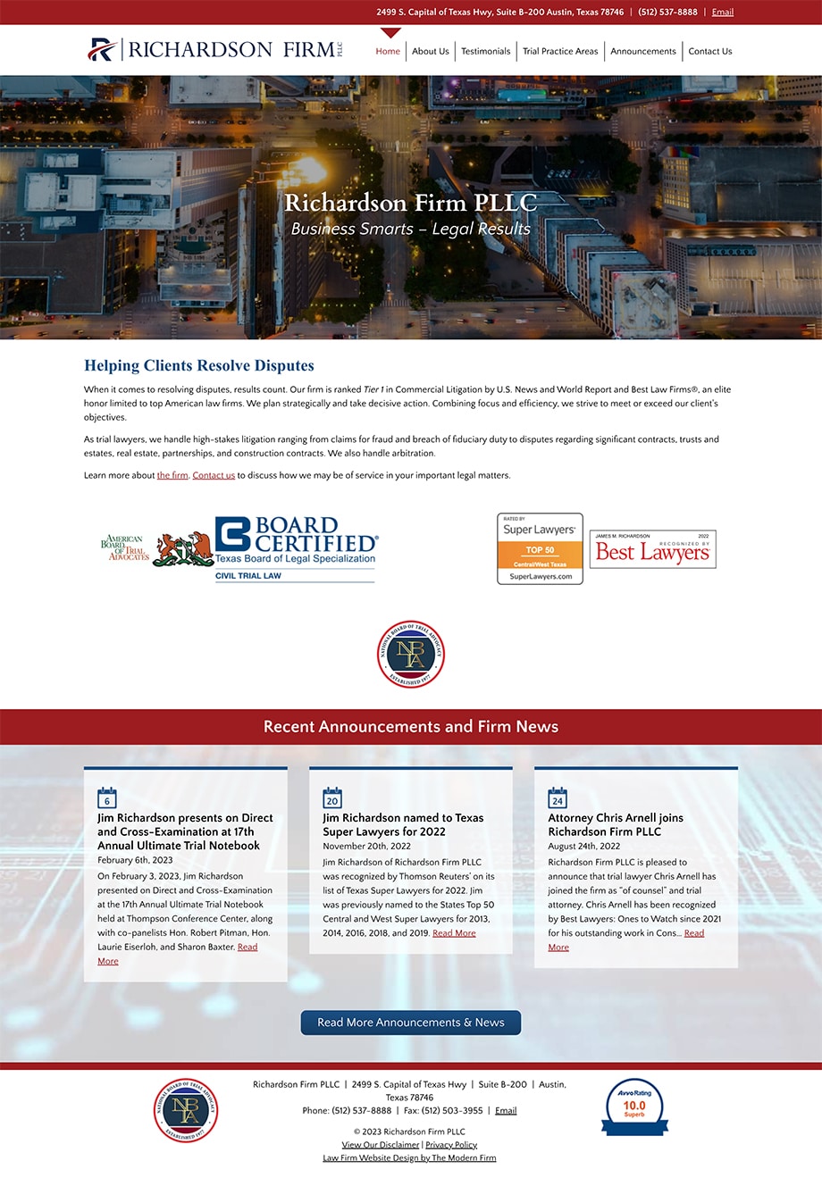 Law Firm Website Design for James M. Richardson