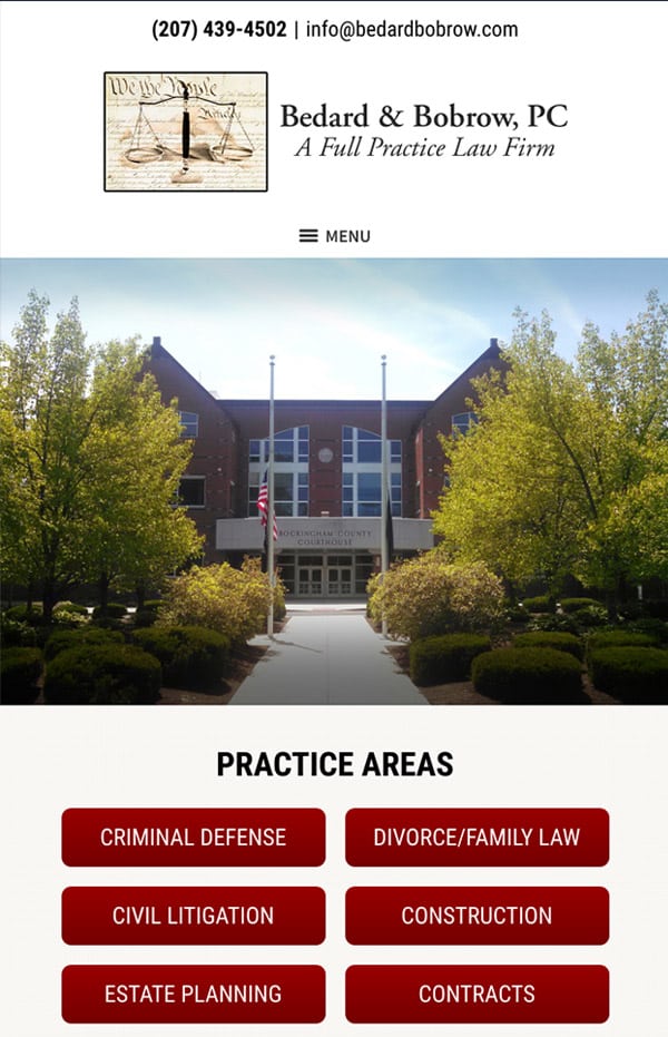 Mobile Friendly Law Firm Webiste for Bedard & Bobrow, PC