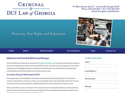 Law Firm Website design for Criminal & DUI Law of Geo…