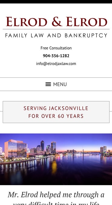Responsive Mobile Attorney Website for Elrod & Elrod, P.A.