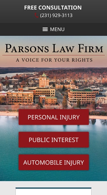 Responsive Mobile Attorney Website for Parsons Law Firm PLC