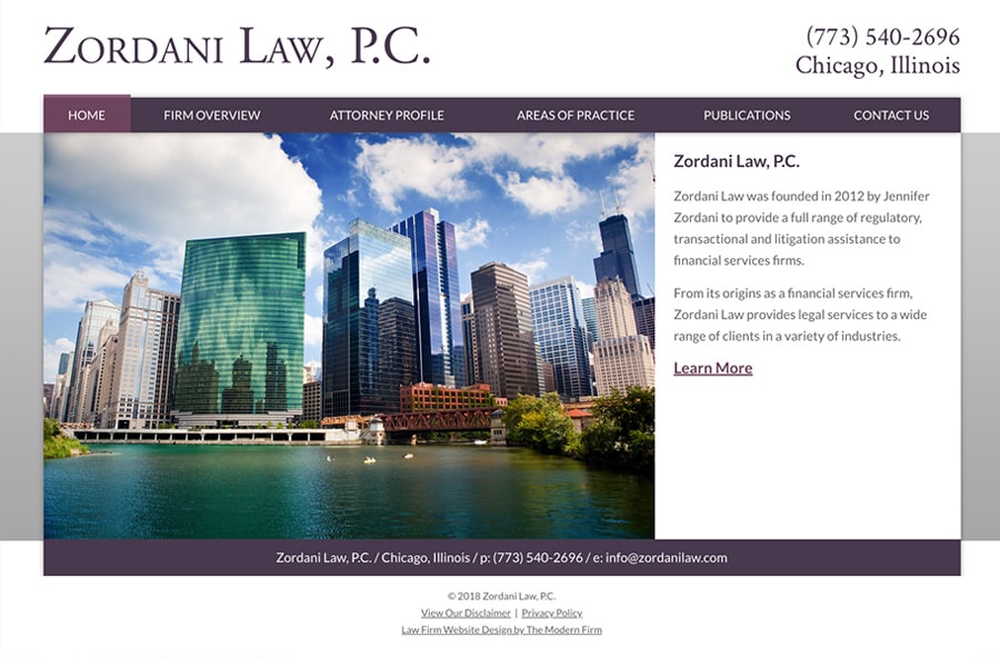 Law Firm Website Design for Zordani Law, P.C.