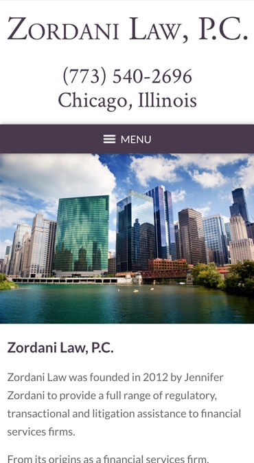 Responsive Mobile Attorney Website for Zordani Law, P.C.