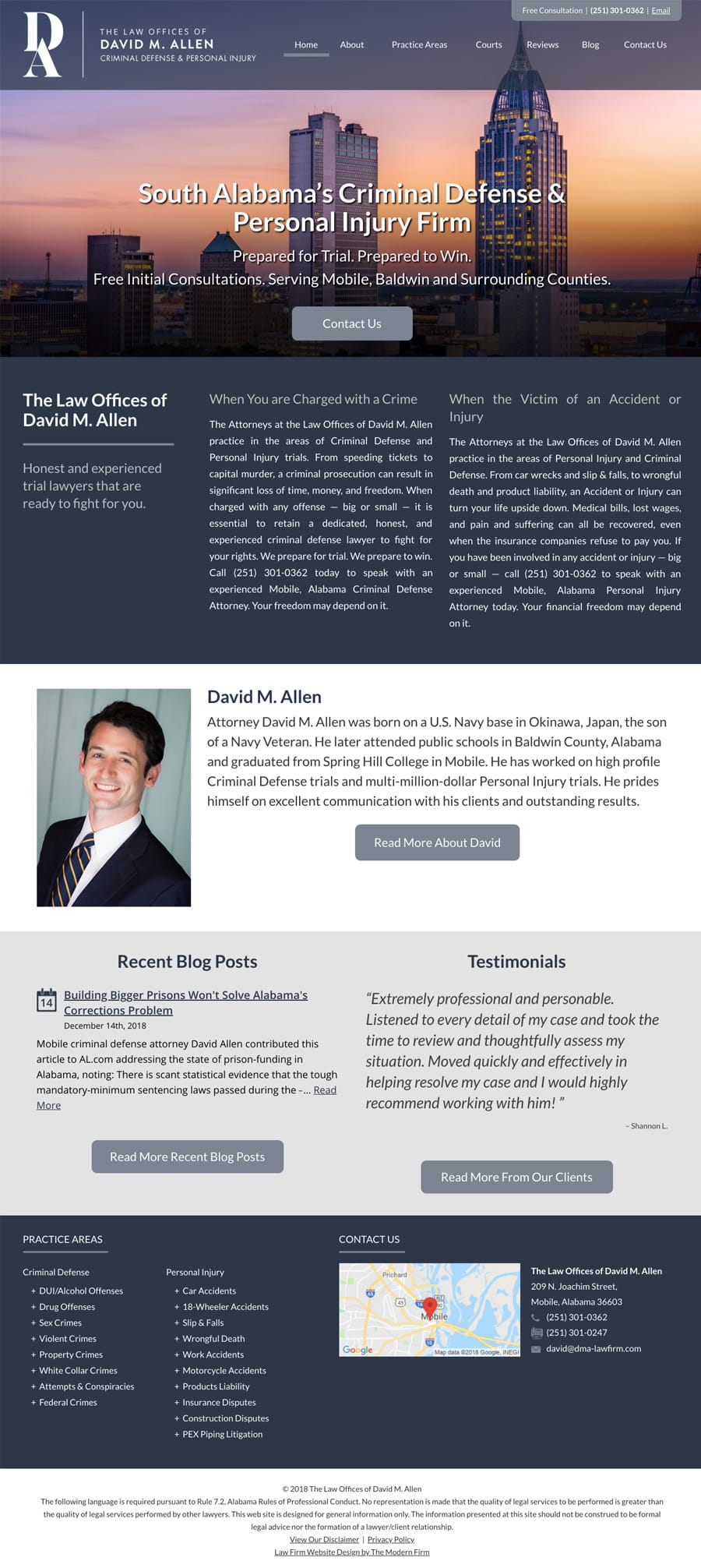 Law Firm Website Design for The Law Offices of David M. Allen