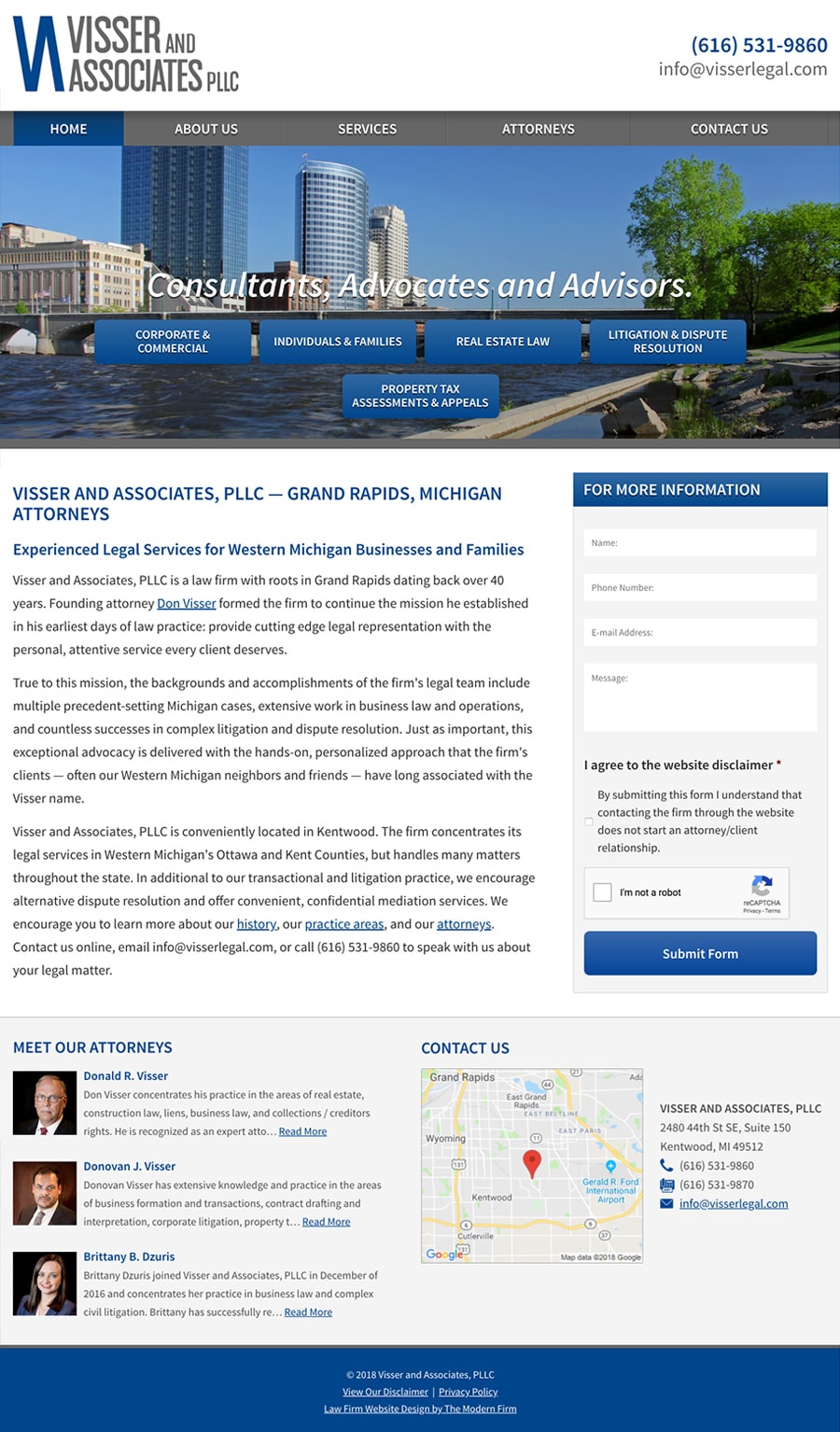 Law Firm Website Design for Visser and Associates, PLLC