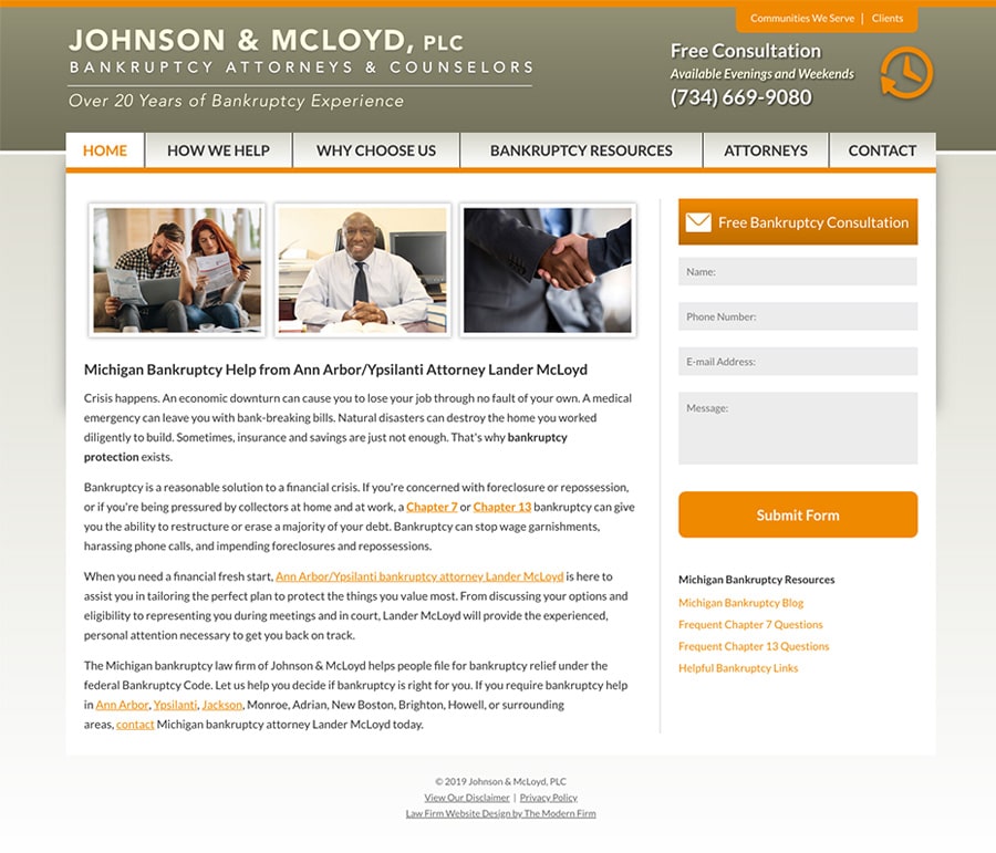 Law Firm Website Design for Johnson & McLoyd, PLC