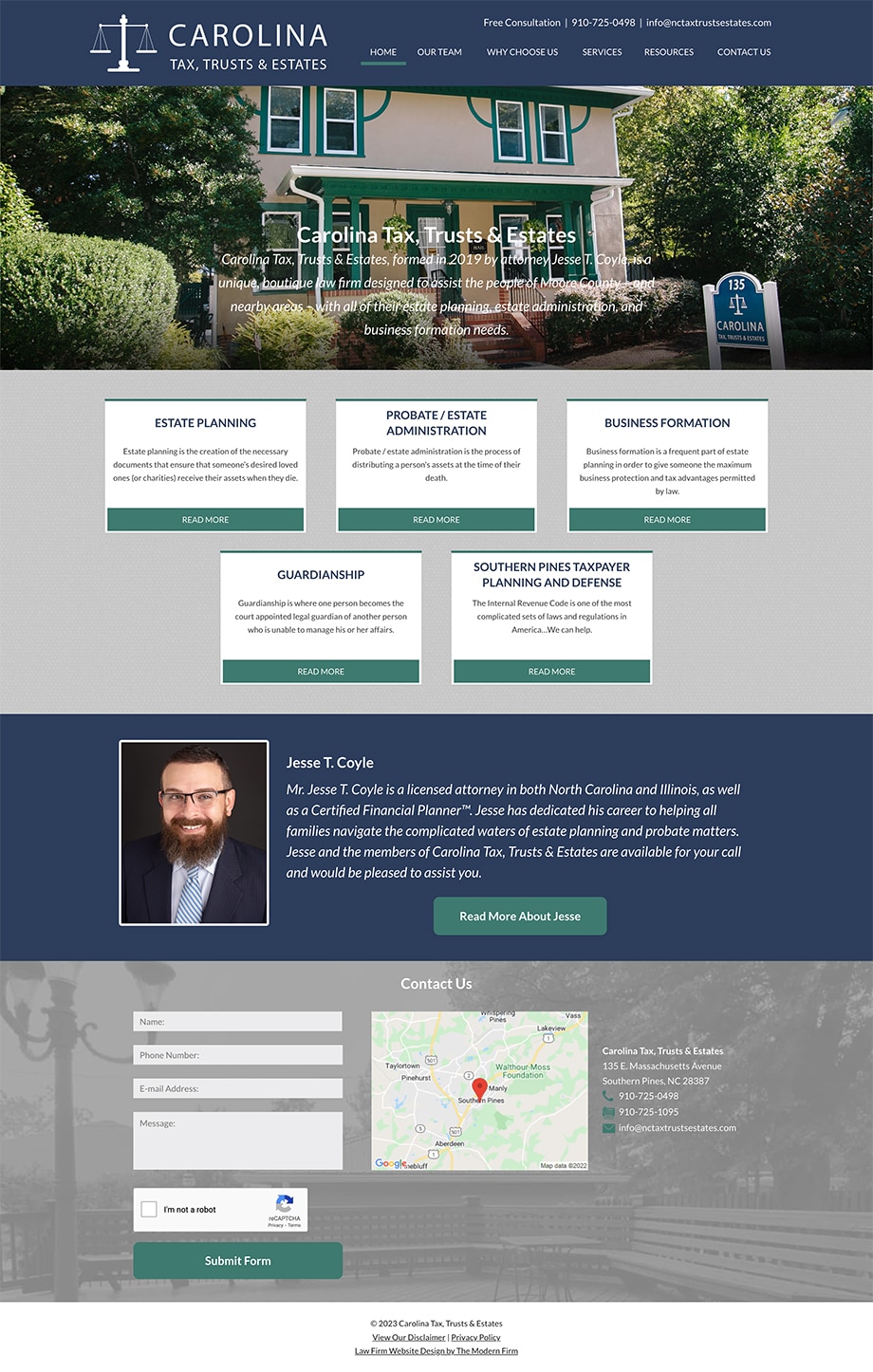 Law Firm Website Design for Carolina Tax, Trusts & Estates