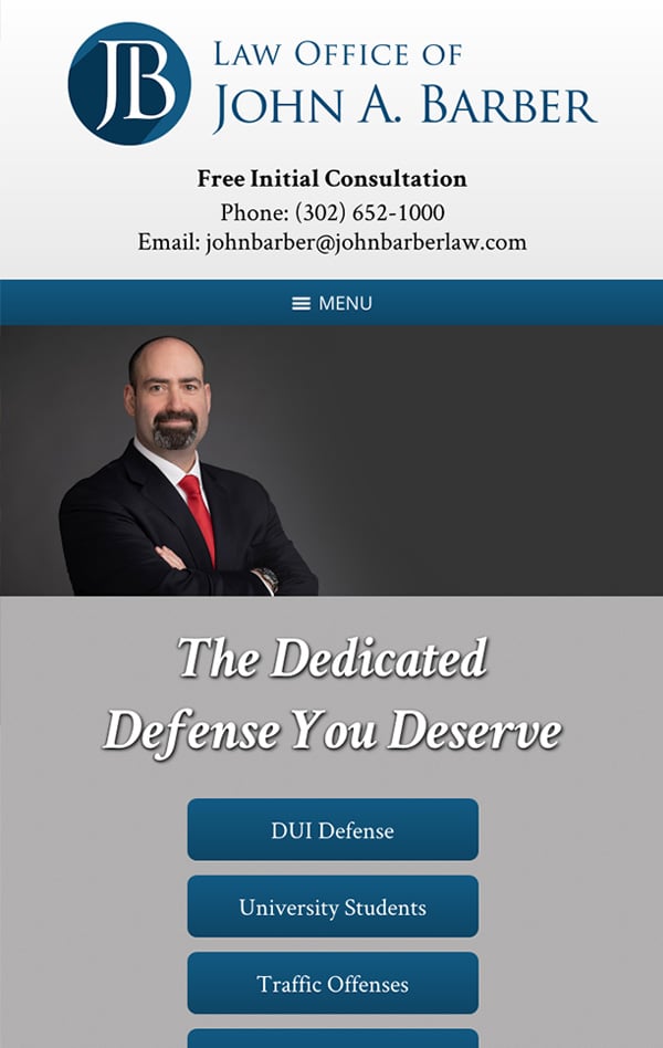 Mobile Friendly Law Firm Webiste for Law Office of John A. Barber