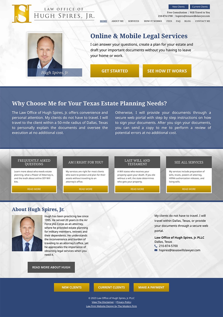 Law Firm Website Design for Law Office of Hugh Spires, Jr. PLLC