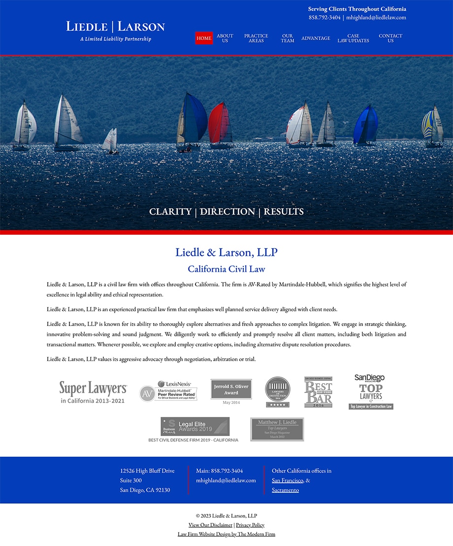 Law Firm Website Design for Liedle & Larson, LLP