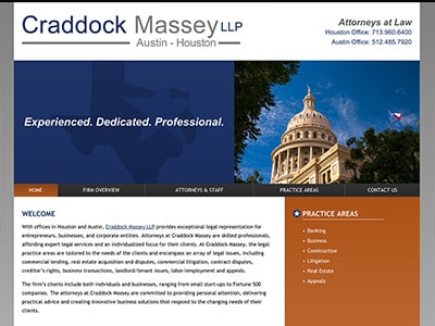 Law Firm Website design for Craddock Massey LLP