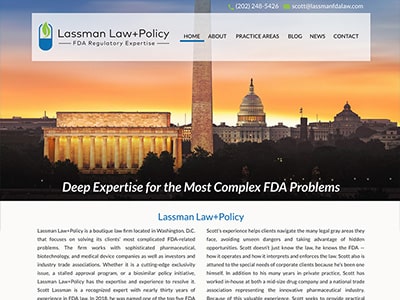 Law Firm Website design for Lassman Law+Policy