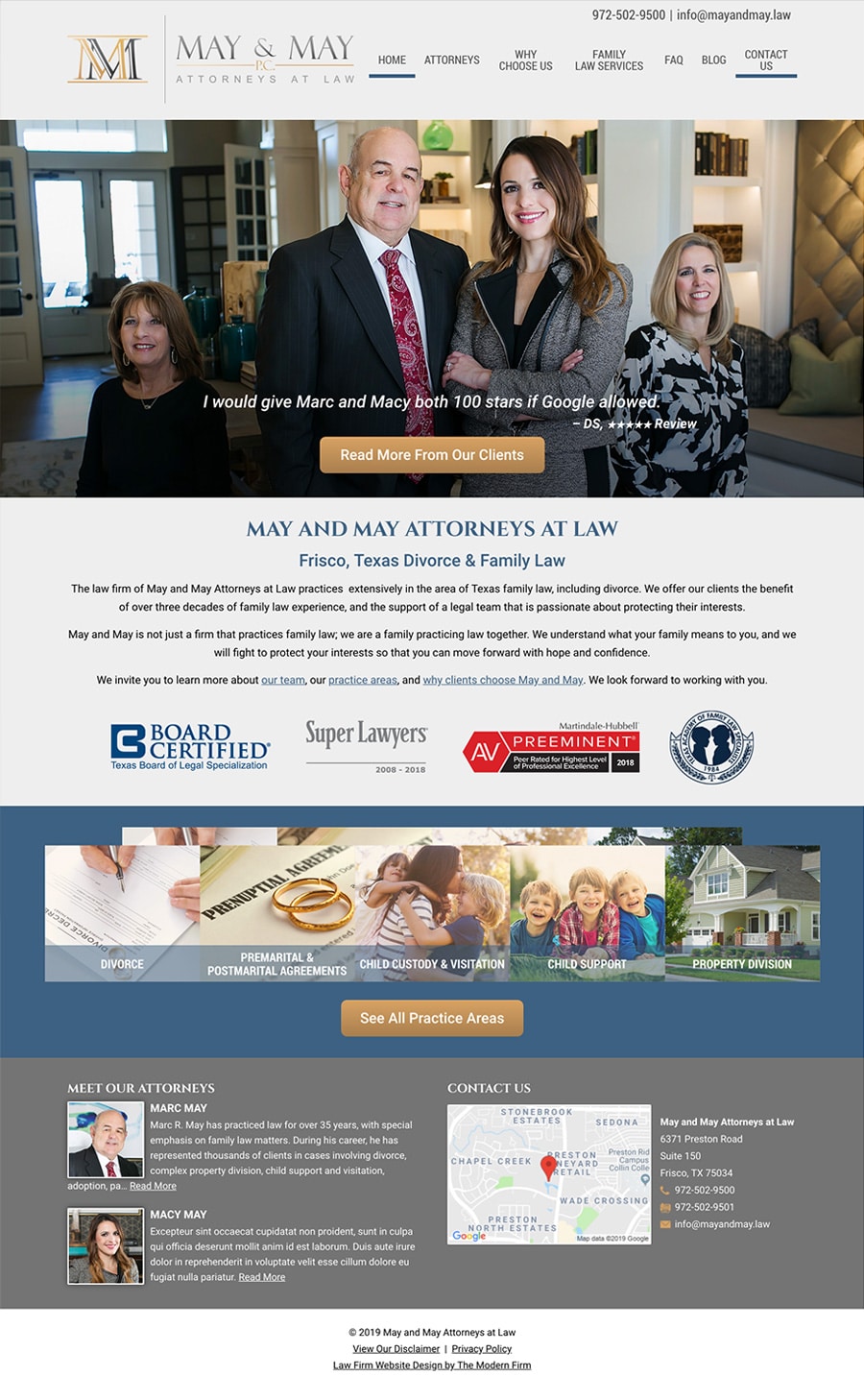 Law Firm Website Design for May and May Attorneys at Law