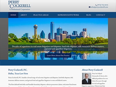 Law Firm Website design for Perry Cockerell, P.C.