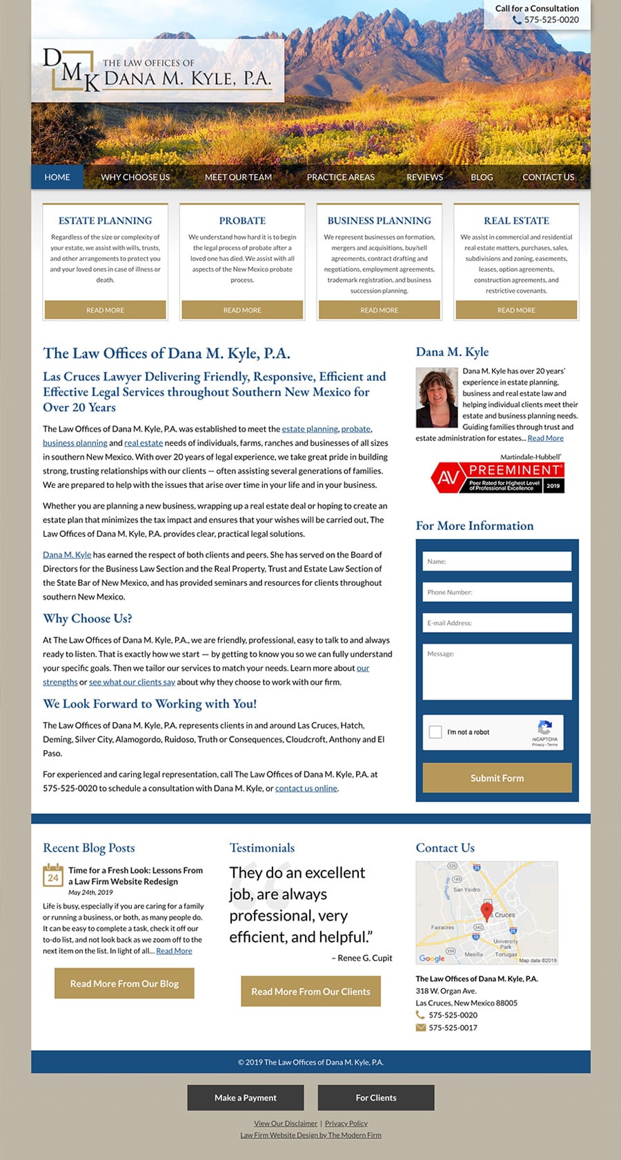 Law Firm Website Design for The Law Offices of Dana M. Kyle, P.A.