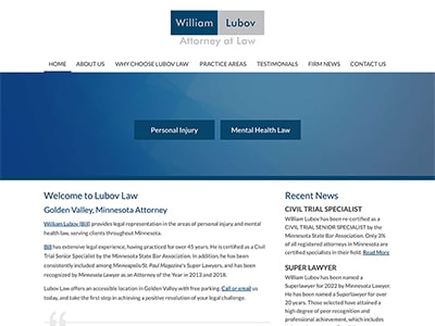 Law Firm Website design for Lubov Law, LLC