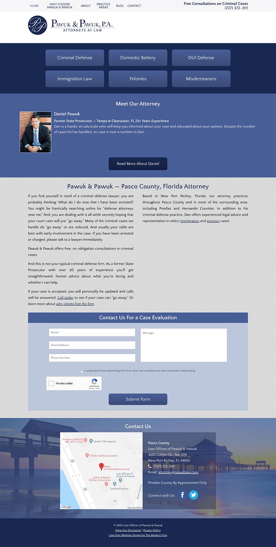 Law Firm Website Design for Law Offices of Pawuk & Pawuk