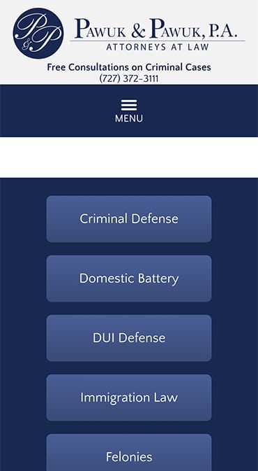 Responsive Mobile Attorney Website for Law Offices of Pawuk & Pawuk