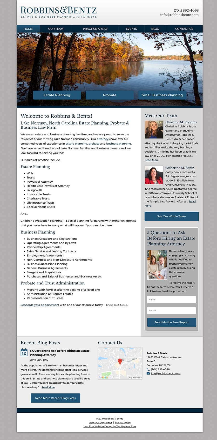 Law Firm Website Design for Robbins & Bentz