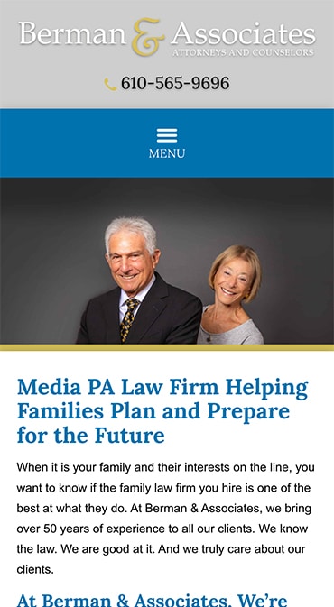 Responsive Mobile Attorney Website for Berman & Associates