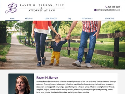 Law Firm Website design for Raven M. Barron, PLLC