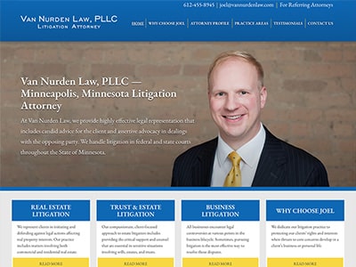 Law Firm Website design for Van Nurden Law, PLLC