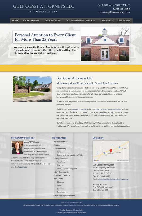 Law Firm Website Design for Gulf Coast Attorneys LLC