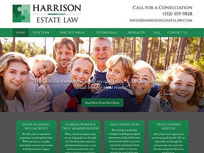 Law Firm Website design for Harrison Estate Law, P.A.